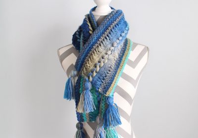 Waves Hairpin Lace Crochet Scarf