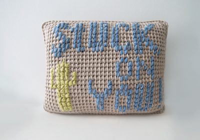 “Stuck On You” Tunisian Crochet Pillow