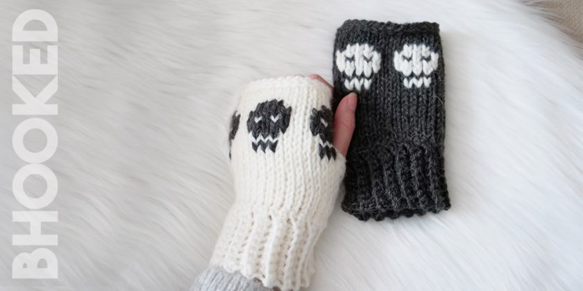 Spooky Skull Crochet Hand Warmers