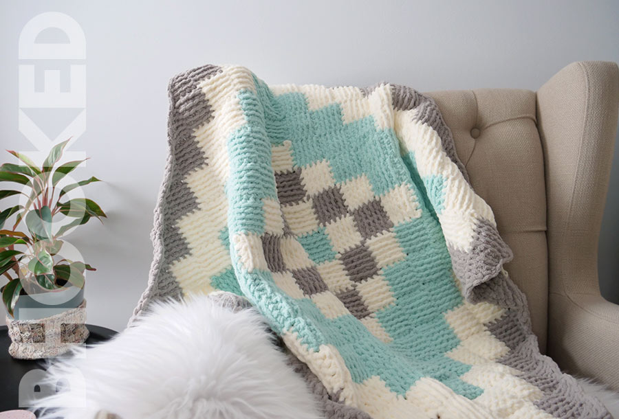 entrelac crochet baby blanket