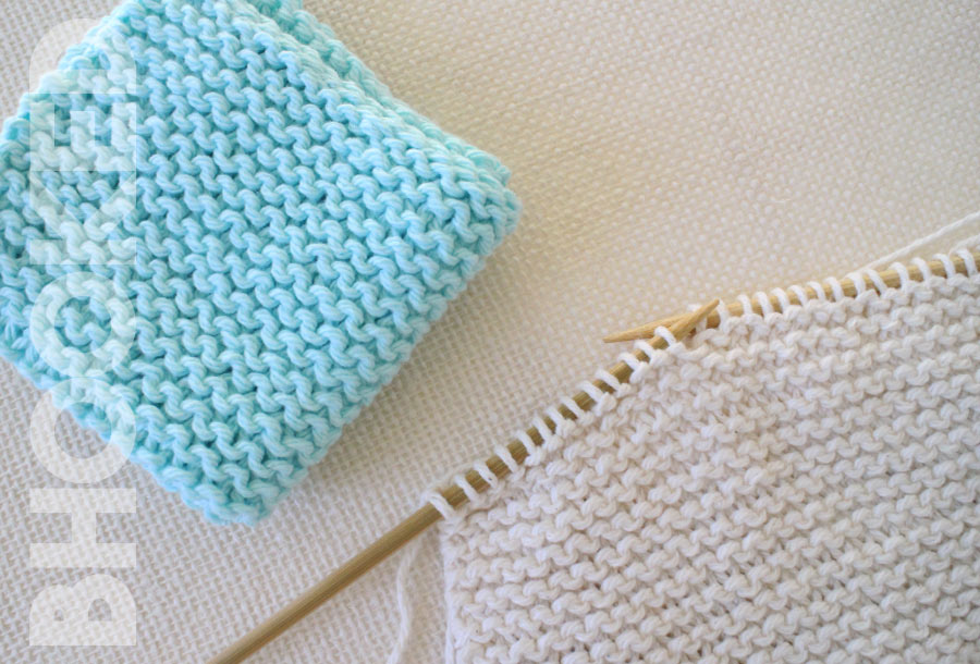 beginner knit wash cloth