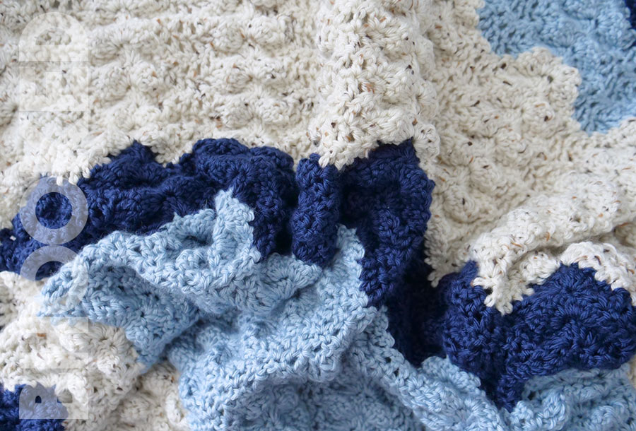 summer ripple crochet blanket