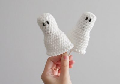 Crochet Ghost Lollypop Covers