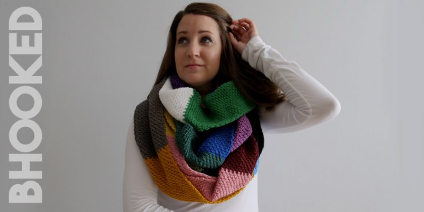 Random Color Block Crochet Scarf